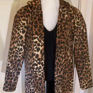 MICHAEL KORS ANIMAL CHEETAH LEOPARD ANIMAL PRINT COTTON TRENCH COAT SIZE XS XP